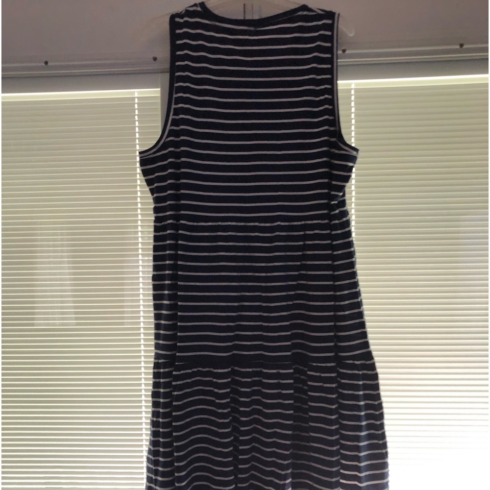 NWT J Crew Ladies Sleeveless Navy & White Striped Dress -Cotton - Picture 4 of 6